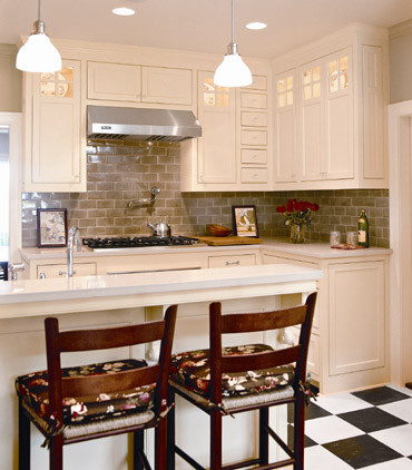 Backsplash Subway Tile Kitchen Traditional with None 1