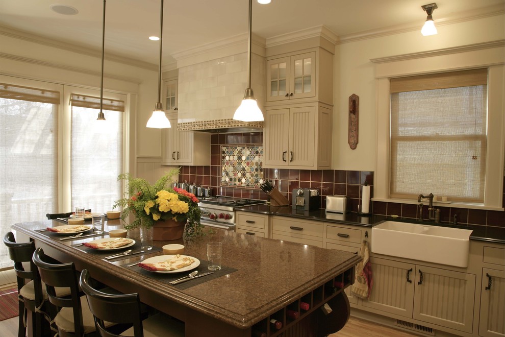 Backsplashes for Granite Countertops Kitchen Traditional with Apron Sink Beadboard Breakfast
