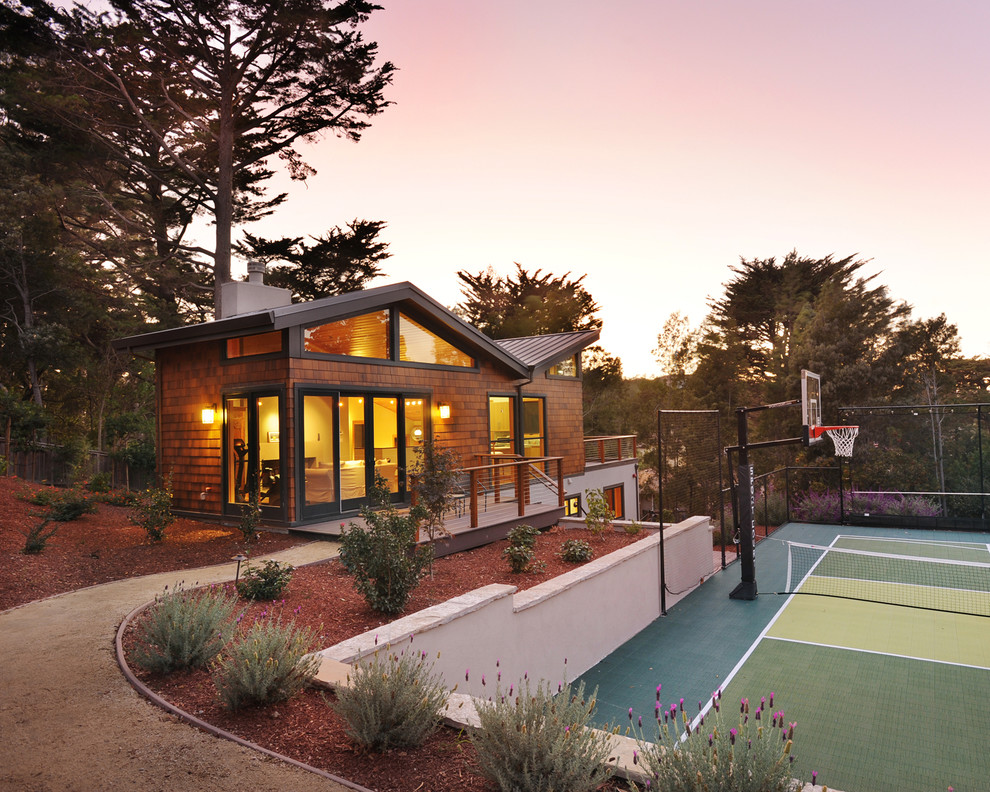 Backyard Basketball Court Exterior Contemporary with Balcony Basketball Court Child