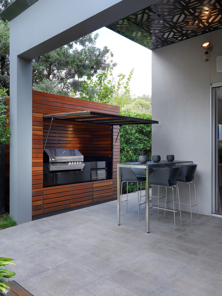 Backyard Bbq Designs Patio Contemporary with Black Barstool Concealed Grill