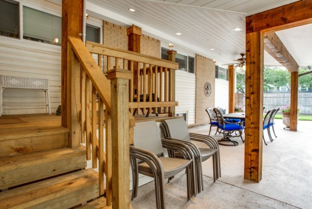 Backyard Deck Ideas Patio Traditional with Beams Covered Patio Deck1