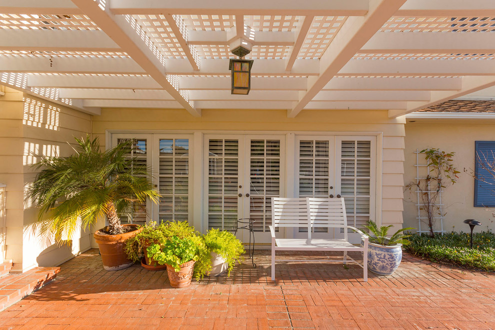 Backyard Patio Covers Patio Traditional with Beige Exterior Beige Siding