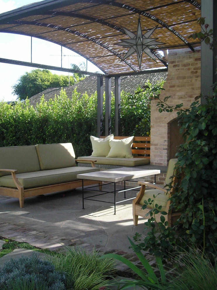 Backyard Patio Covers Patio Traditional with Bench Seat Brick Coffee