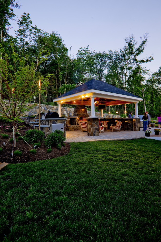 Backyard Pavilion Plans Landscape Traditional with Backyard Composite Bridge Composite
