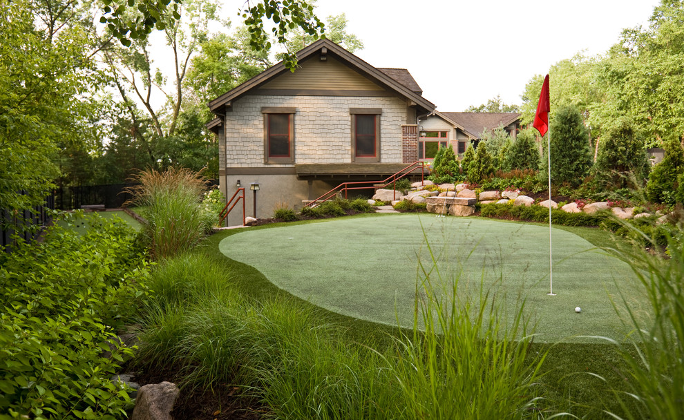 Backyard Putting Green Landscape Traditional with None 