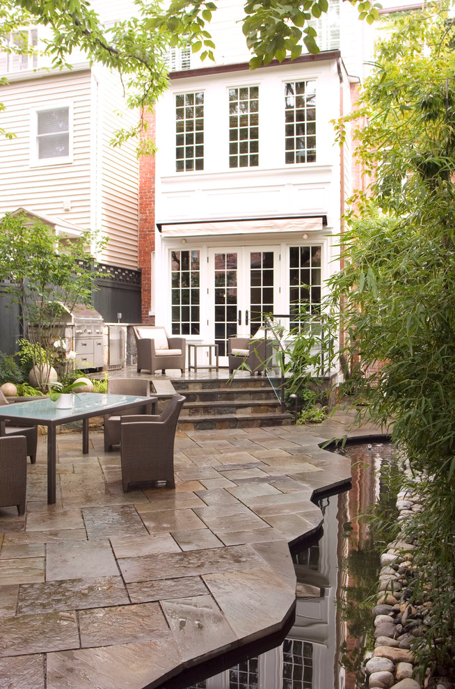 Backyard Water Features Patio Traditional with Backyard Water Feature Brown