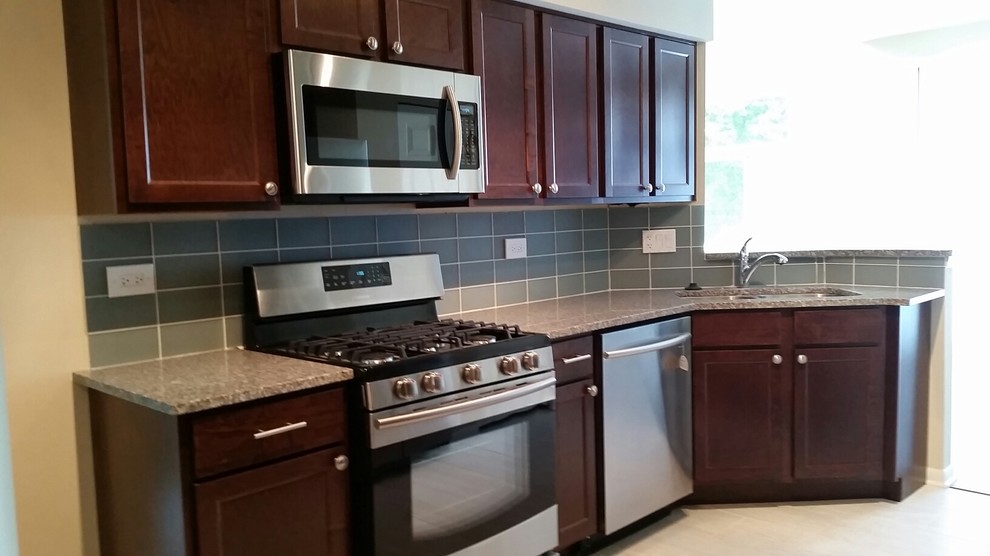 Bainbrook Brown Granite Kitchen Contemporary with Contemporary Glass Backsplash Granite2