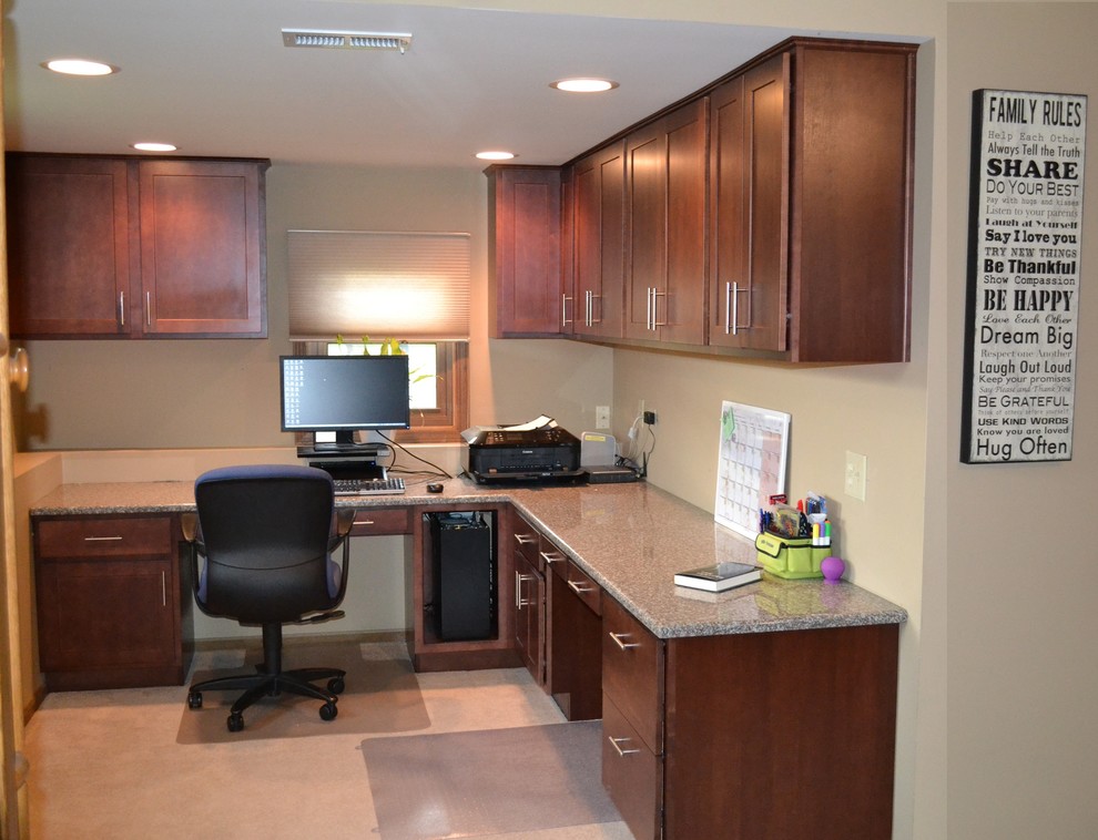 Bainbrook Brown Granite Spaces with Cabinets Granite Home Office