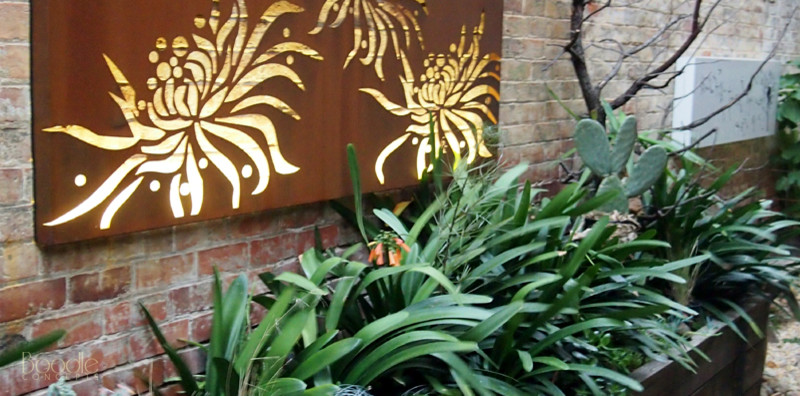 Balcony Privacy Screen Landscape Eclectic with 3 D Wall Covering Abstract