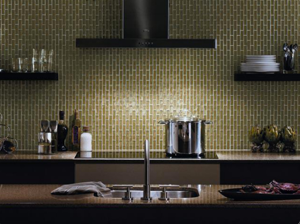 Bar Shelving Ideas Kitchen Traditional with Backsplash 