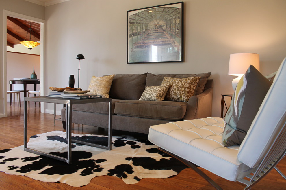 Barcelona Chair Reproduction Living Room Eclectic with None 