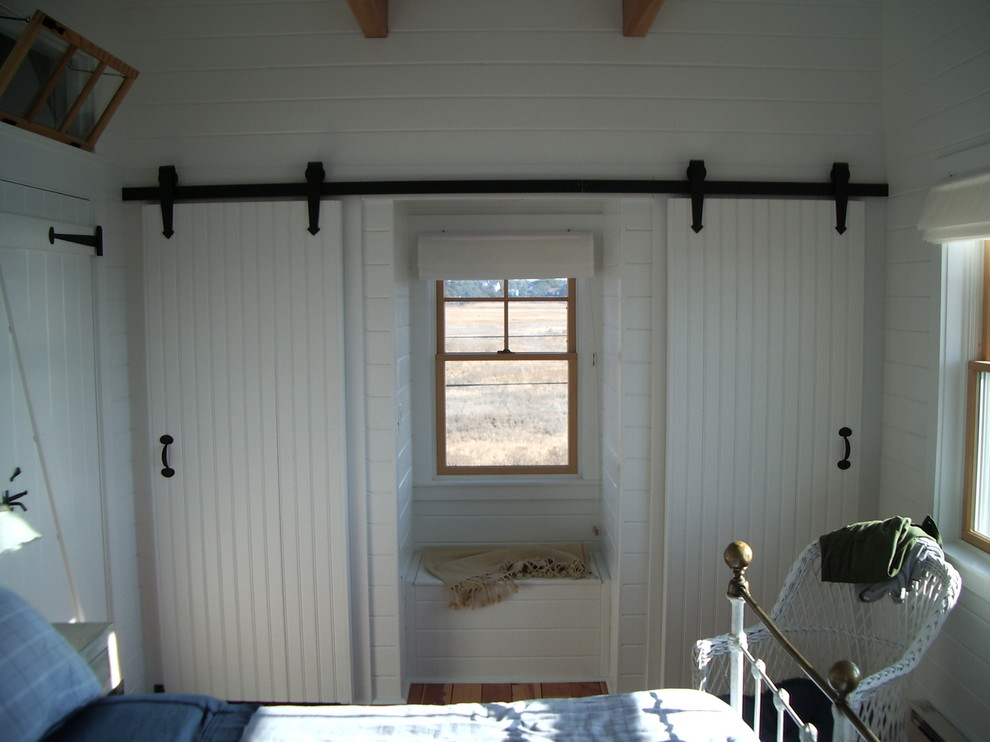 Barn Door Closet Bedroom Traditional with Ball Finials Barn Hinges