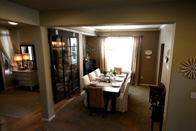 Barn Door Hardware Dining Room Eclectic with None 