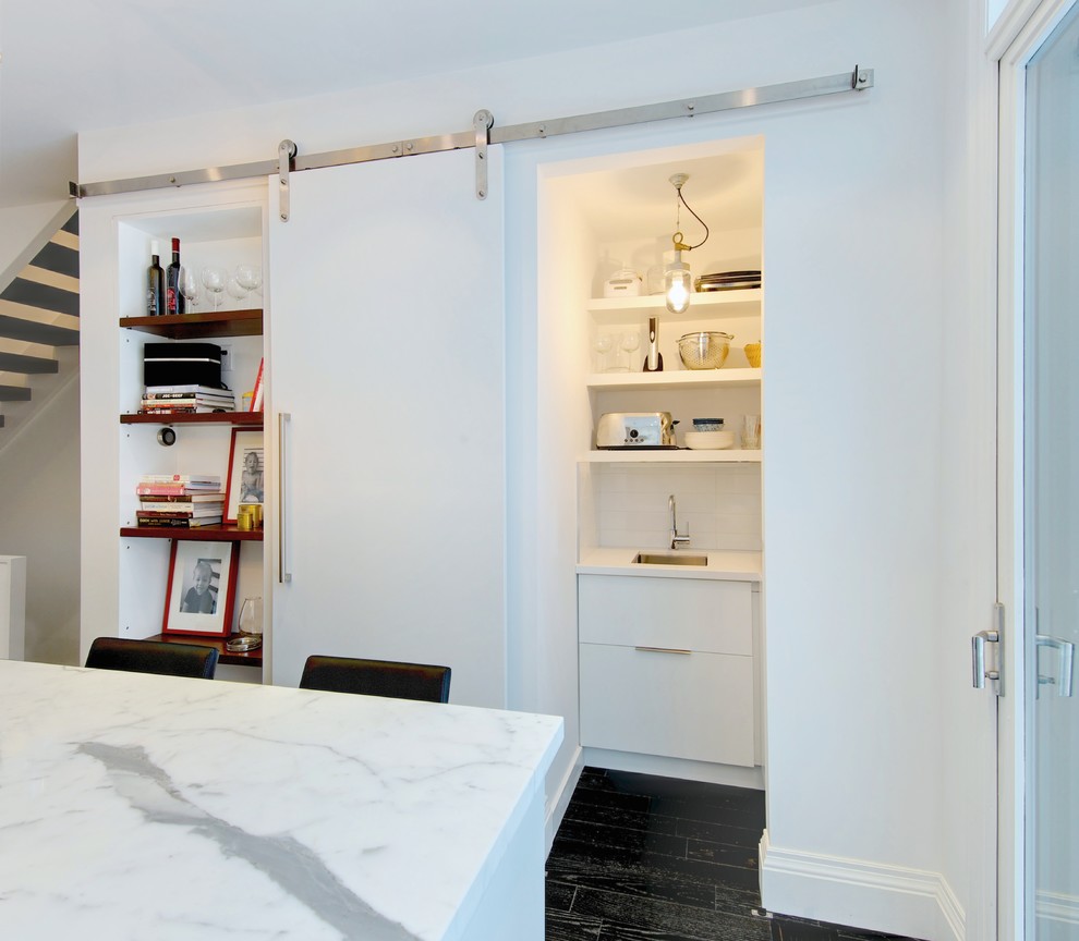 Barn Door Hardware Kitchen Contemporary with Bar Sink Black And