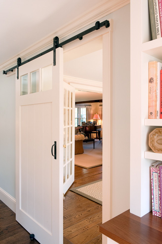 Barn Sliding Doors Kitchen Traditional with Barn Door Black Hardware