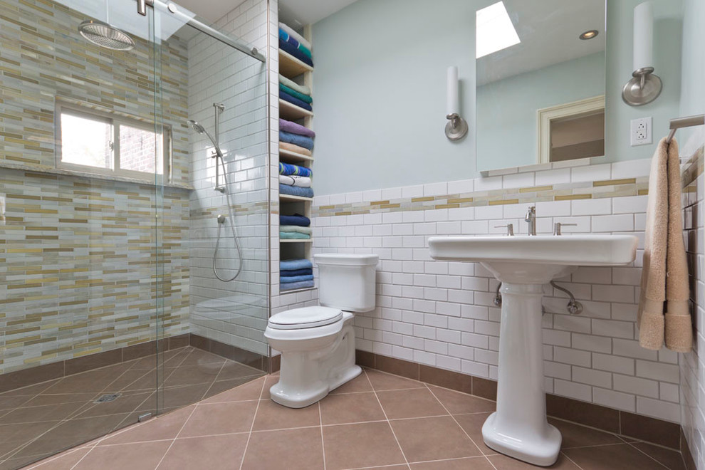 Barrier Free Showers Bathroom Traditional with Barrier Free Beige Tile