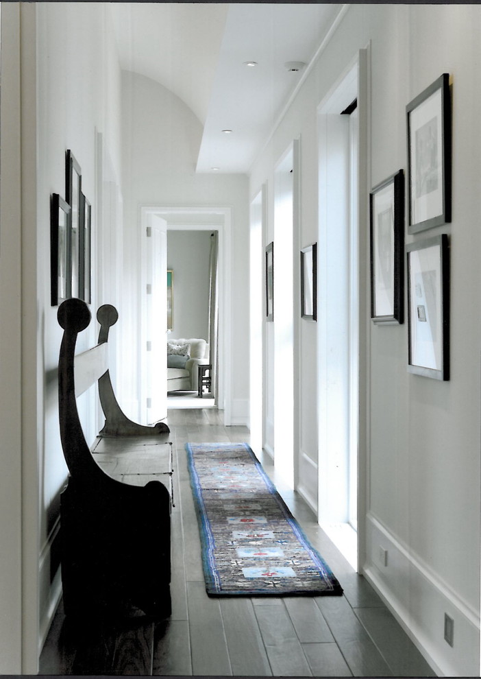 Basement Flooring Ideas Hall Contemporary with Art Bench Frames Rug1