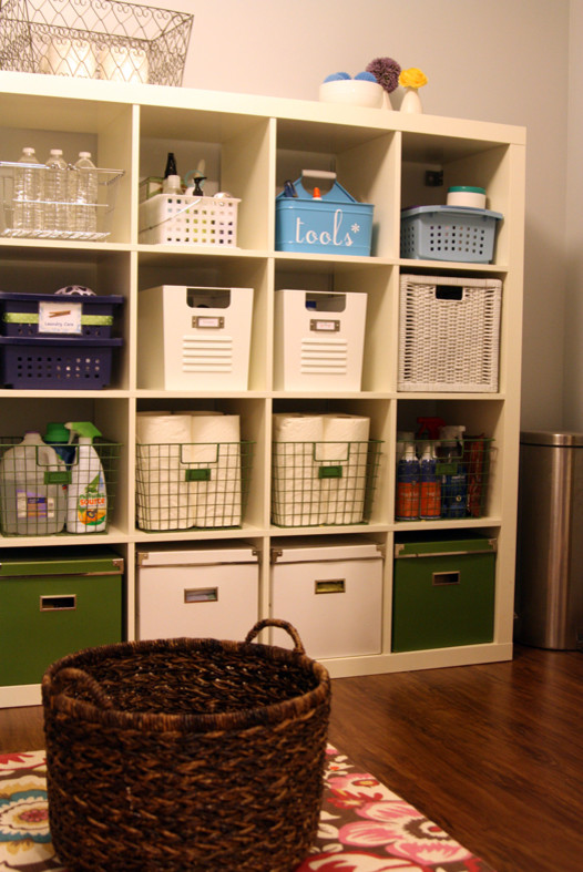 Basement Storage Solutions Laundry Room Eclectic with None 