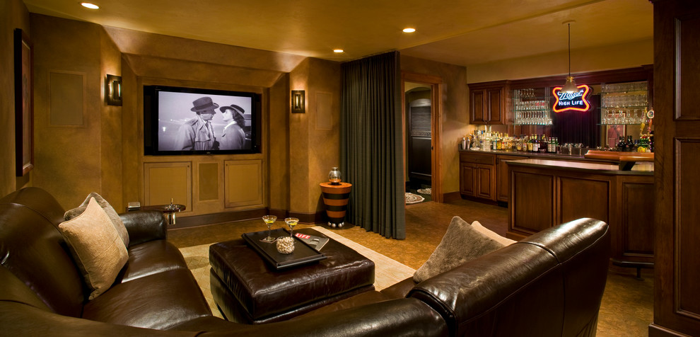 Basement Window Curtains Basement Traditional with Bar Brown Leather Curtain