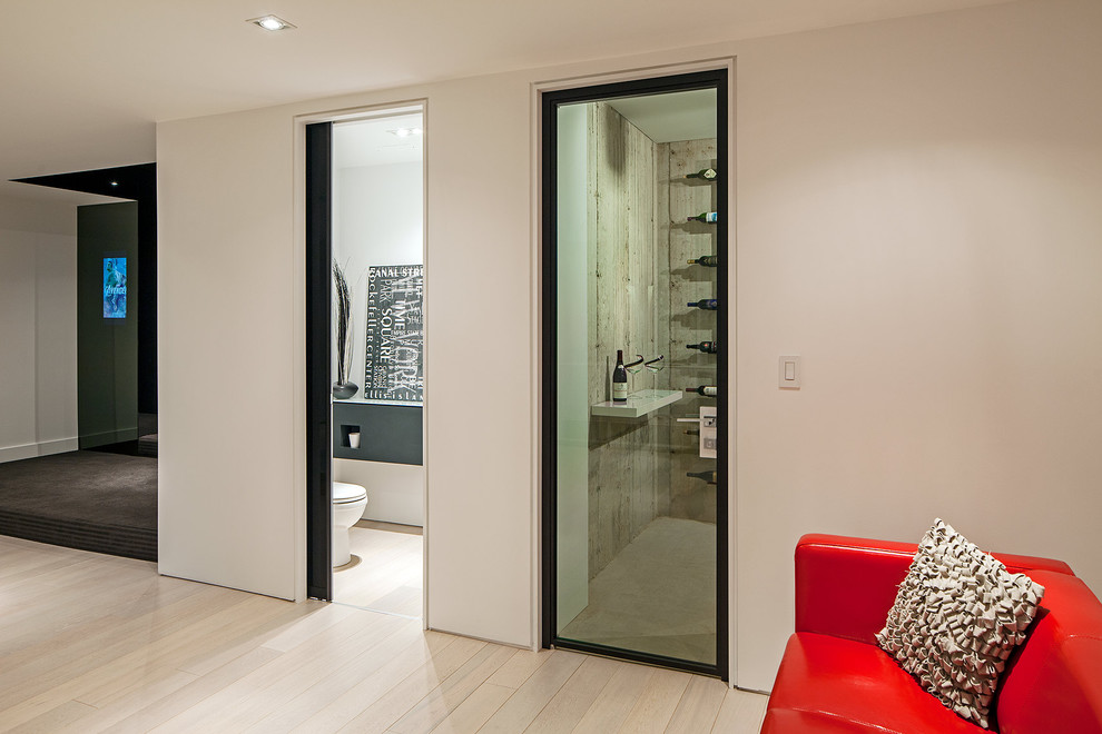 Basement Wine Cellar Basement Modern with None 