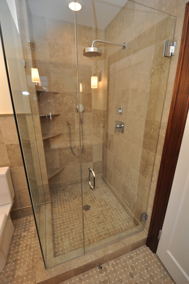 Basket Weave Floor Tile Bathroom Traditional with None 