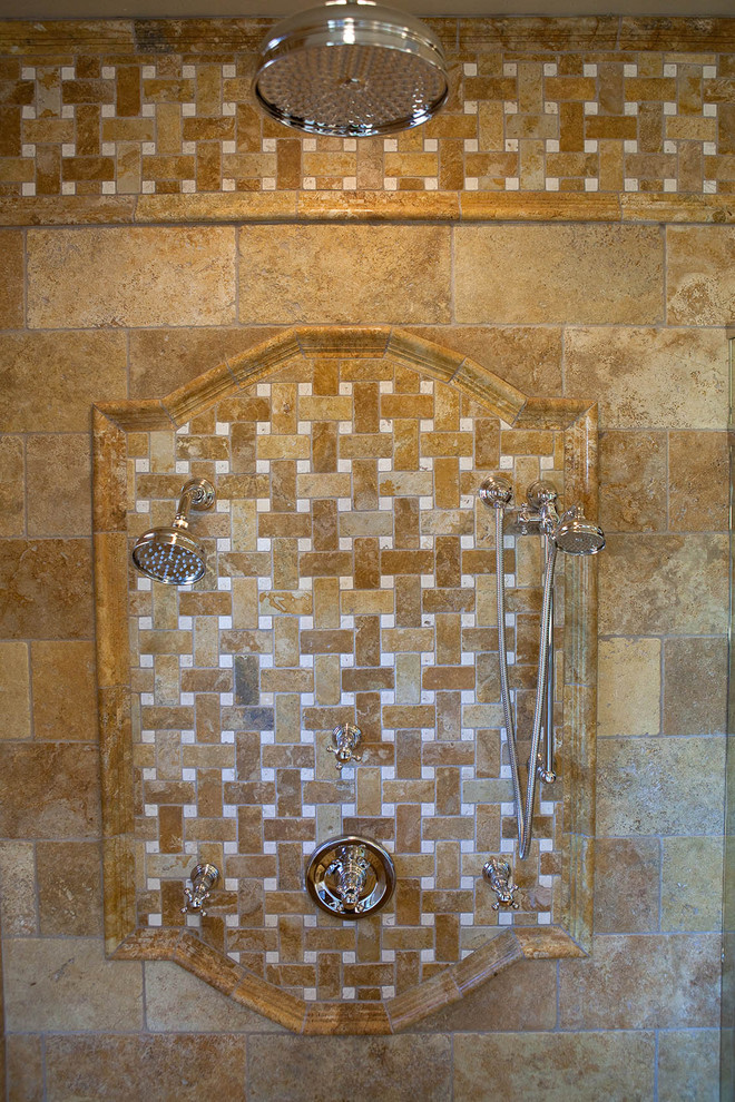 Basket Weave Tile Pattern Bathroom Mediterranean with None 
