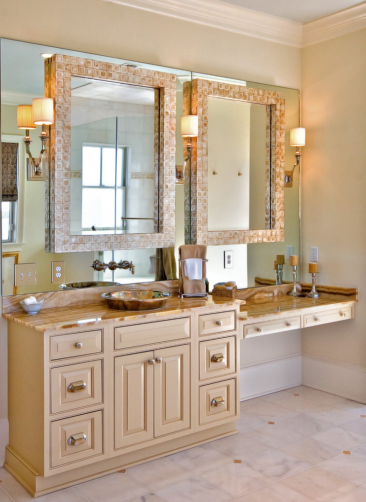 Bassett Mirror Company Bathroom Traditional with Capiz Shell Mirror Dressing
