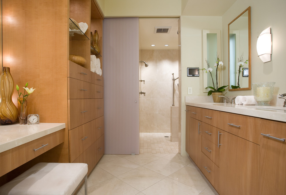 Bathroom Cabinet Designs Bathroom Contemporary with Cream Honey Tone Cabinet