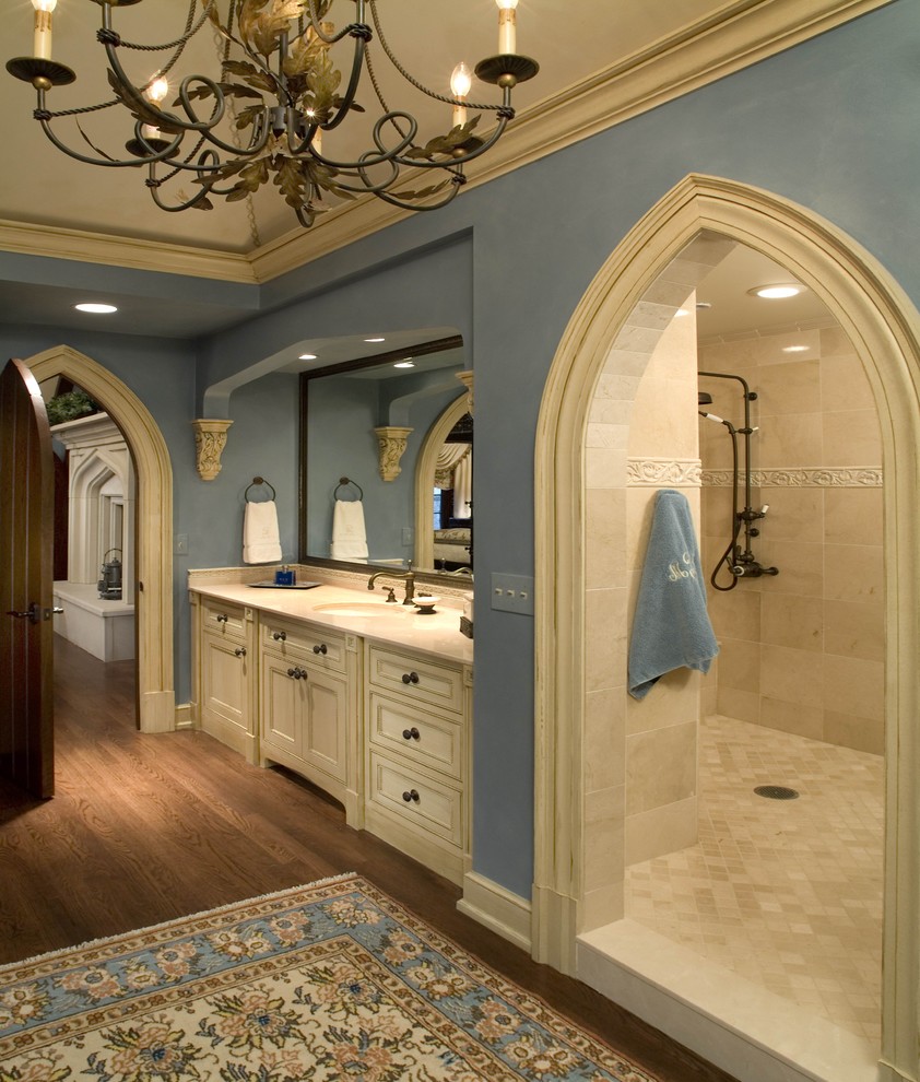 Bathroom Cabinet Designs Bathroom Traditional with Arch Doorway Area Rug