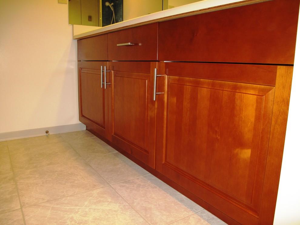 Bathroom Cabinet Refacing Spaces Traditional with Alder Amerock Stainless Steel