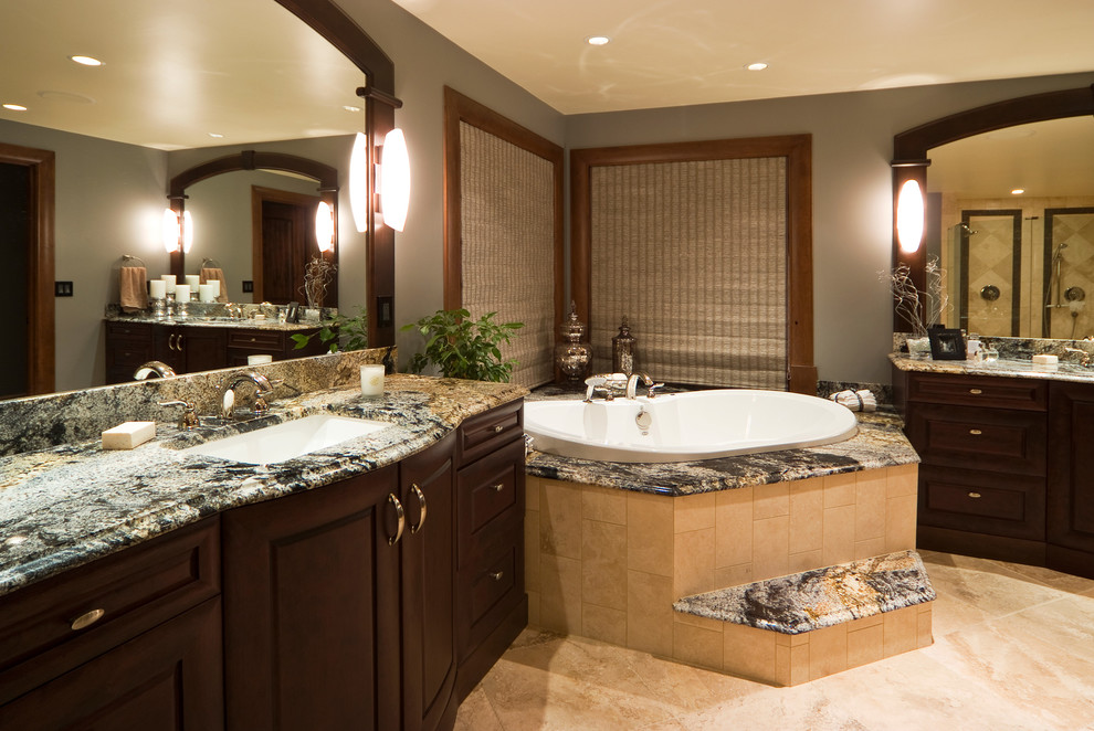 Bathroom Farmhouse Sink Bathroom Traditional with Granite Counter Top Old World