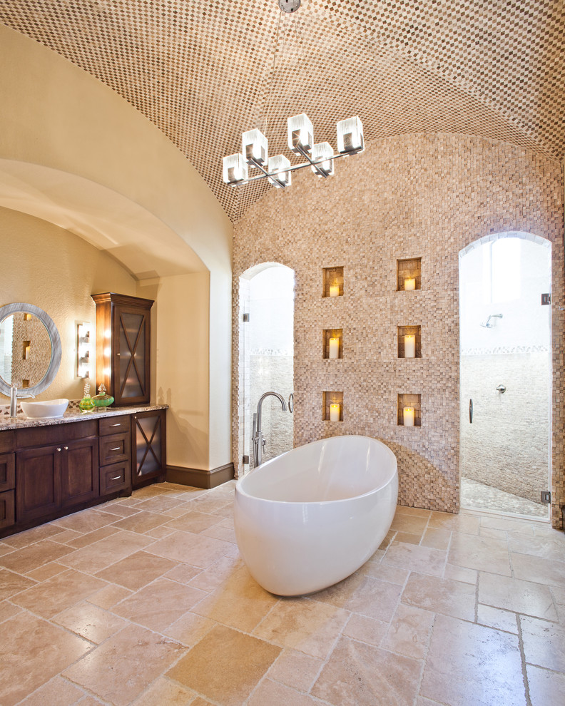 Bathroom Floor Tile Patterns Bathroom Traditional with Arch Doorway Archway Beige