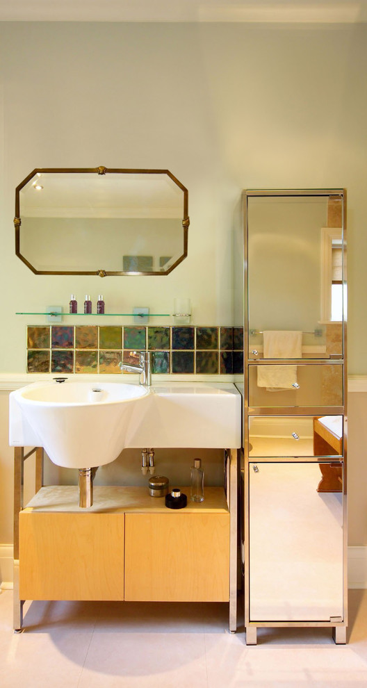 bathroom mirror cabinets Bathroom Eclectic with basin unit cabinet glass