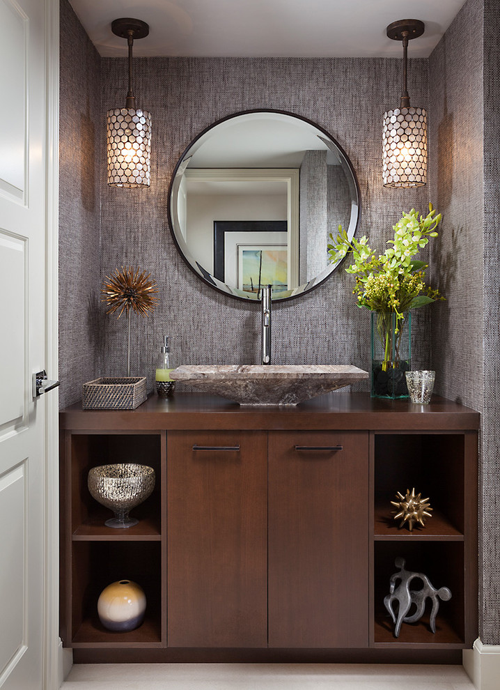 Bathroom Mirrors Contemporary Powder Room Transitional with Accessories Baseboards Bathroom Mirror