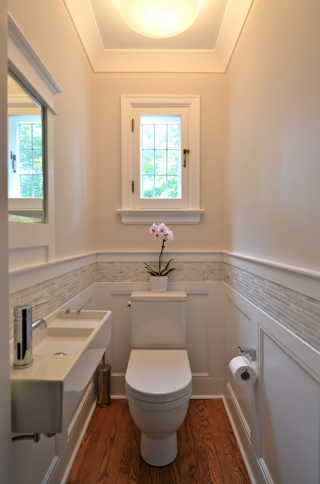 Bathroom Tile Designs for Small Bathrooms Powder Room Traditional with Bathroom Beige Walls Casement