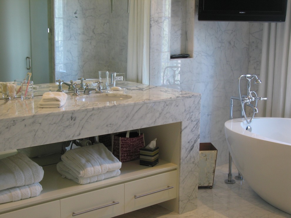 Bathroom Vanity Ideas Bathroom Contemporary with Bathroom Storage Bathtub Freestanding
