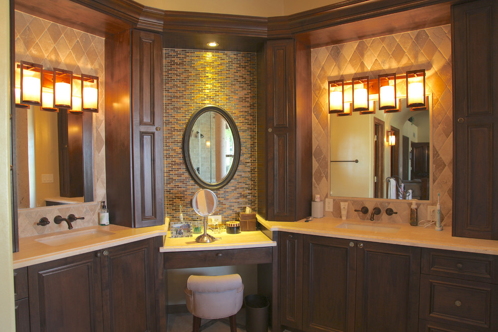 Bathroom Vanity with Makeup Area Bathroom Traditional with Additions Arizona Az Bathroom