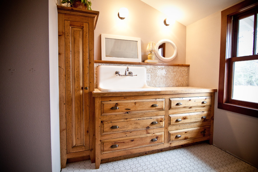 Bathroom Vanity with Offset Sink Bathroom Traditional with Barn Board Bathroom Backsplash