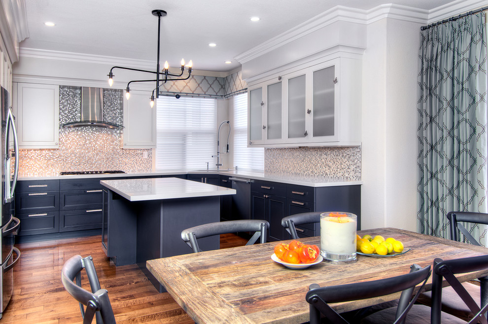 Bathroom Wall Tiles Kitchen Transitional with Butterfly Hardware Caesarstone Countertops