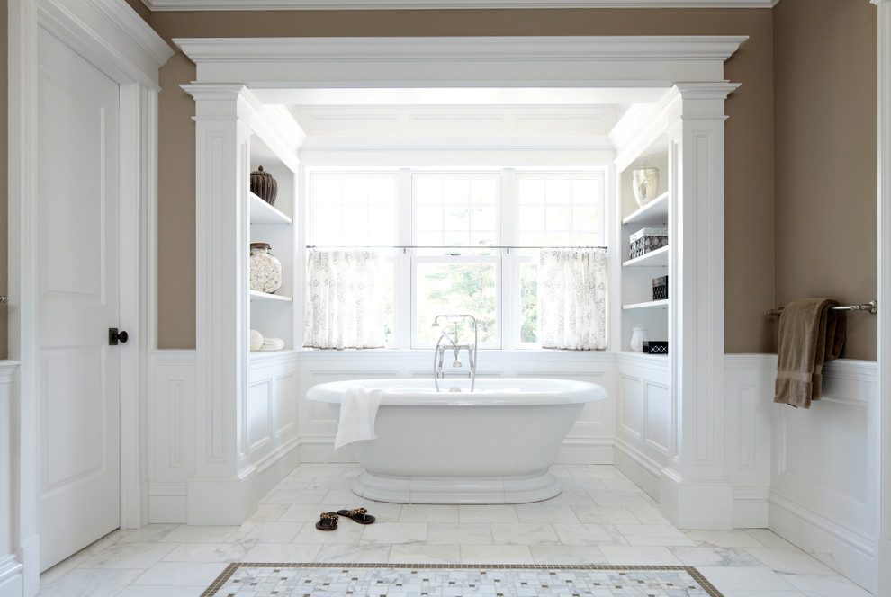 Bathroom Window Curtains Bathroom Traditional with Brown Walls Built In1