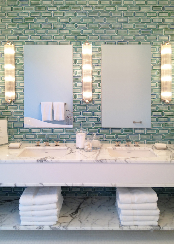 Bathtubs for Two Bathroom Contemporary with Glass Mosaic New Ravenna