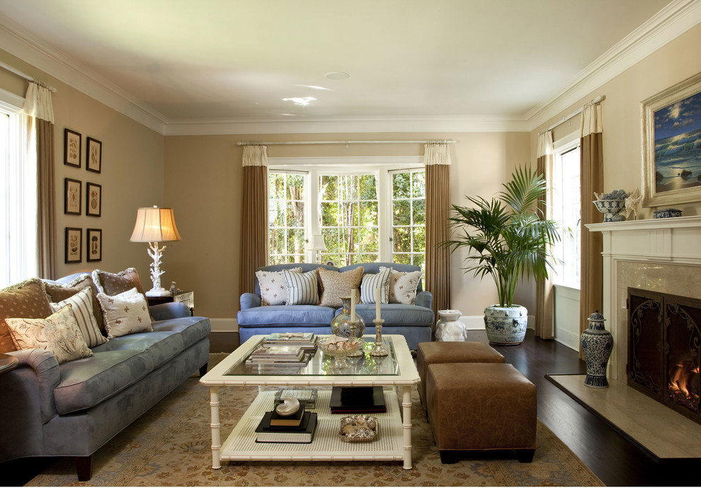 Bay Window Curtains Living Room Traditional with Bamboo Coffee Table Beige
