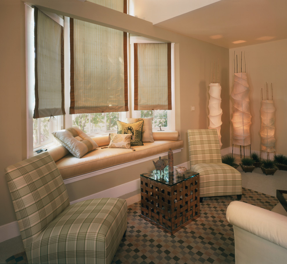 Bay Window Seats Bedroom Contemporary with Area Rug Bay Window
