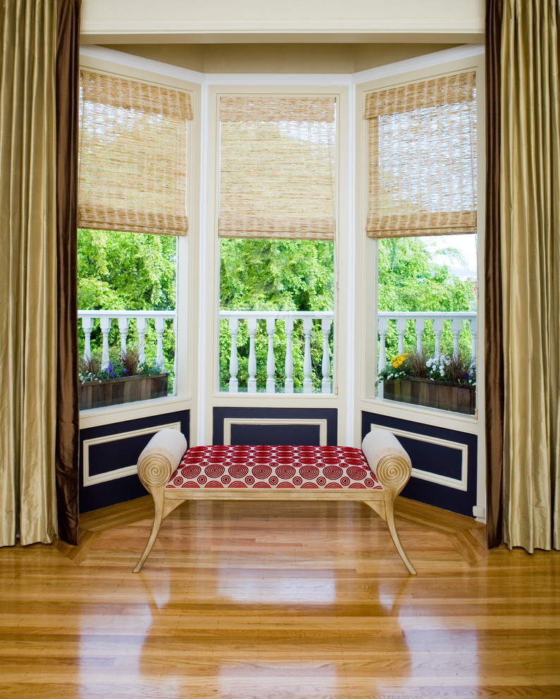 Bay Window Treatments Spaces Contemporary with Bay Window Bench Seat
