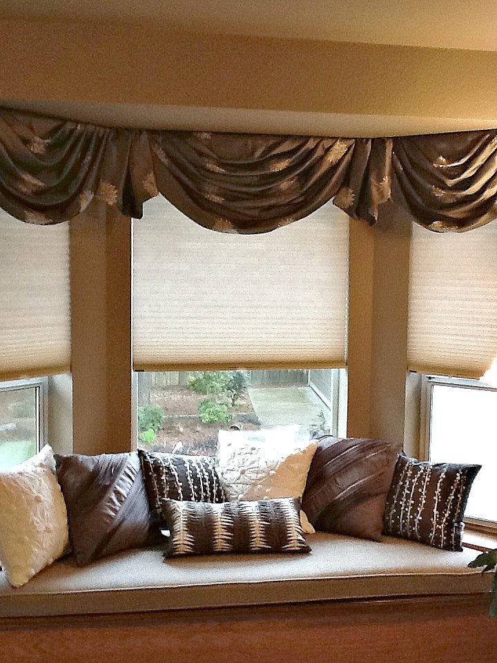 Bay Window Valances Bedroom Traditional with Bay Window Treatment Bay