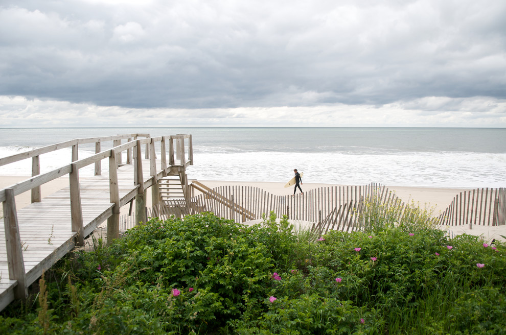 Beach Bungalow Decor Landscape Eclectic with Beach House Boardwalk Dock