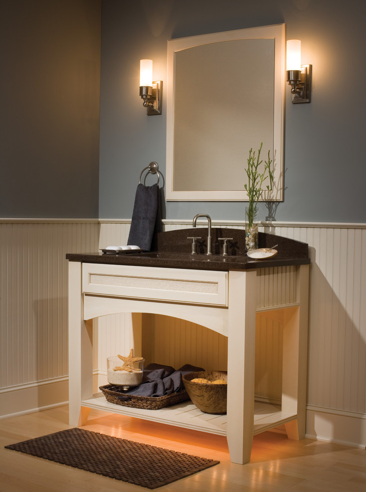 Beadboard Bathroom Vanity Bathroom Tropical with Accent American American Made