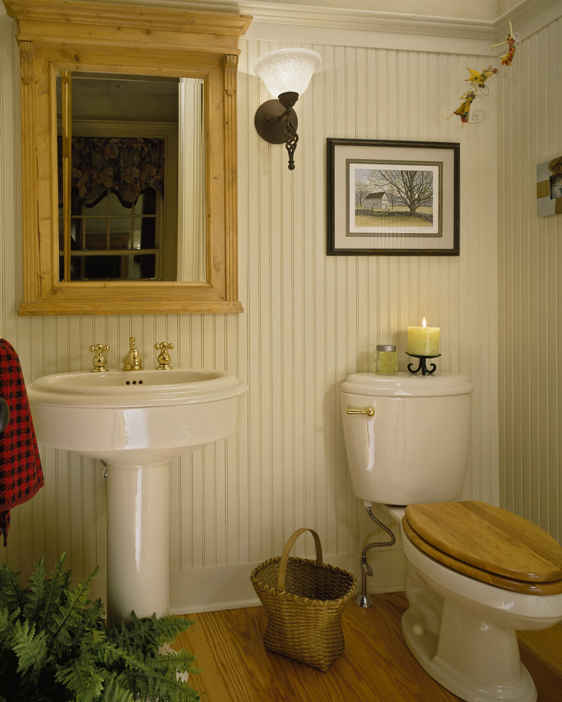 Beadboard Bathroom Vanity Powder Room Traditional with Bathroom Fern Gold Fixtures