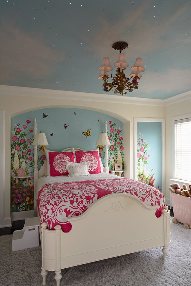 Bedroom Ceiling Light Kids Traditional with Accent Wall Baseboards Bedroom