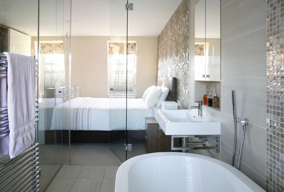 Bedroom Suite Ideas Bedroom Contemporary with Bathroom Doors Bathroom Open